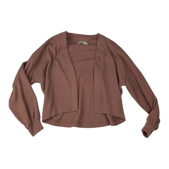 Abercrombie & Fitch women's small soft cozy tan sweater open cardigan brown casu - Picture 1 of 9